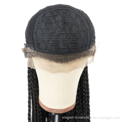 Daily Wear 30 Inch Synthetic Straight Box Braids Cosplay Wig for Black Women Synthetic Twist Braids Hair Braided Lacefront Wigs